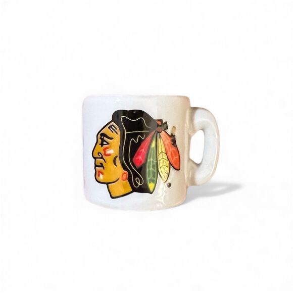 Chicago Blackhawks Mini Porcelain Mug Cup Crazy NHL 1.25" - Picture 1 of 7